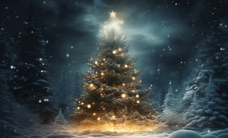 Vianočný stromček na strednej škole v Bratislave
